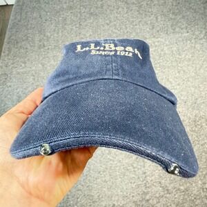 LL Bean Mens LED Light Hat Navy Blue Cotton Twill Adjustable Baseball Cap